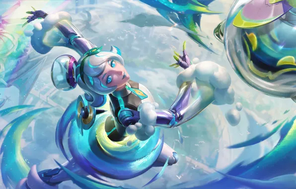 Look, game, character, beautiful girl, character, mechanics, League of Legends, LOL