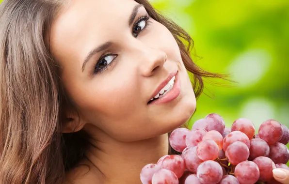 Picture look, girl, close-up, face, smile, background, portrait, hands