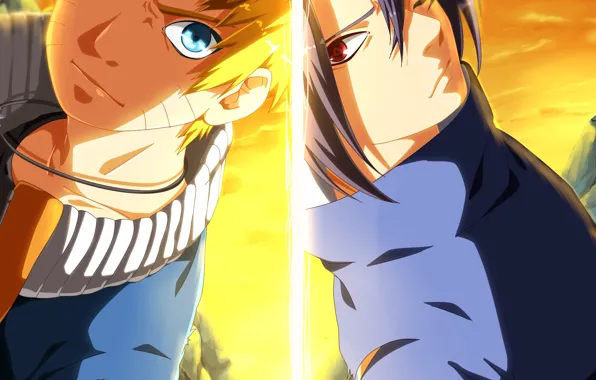 Naruto, boys, Uchiha Sasuke, Naruto Uzumaki