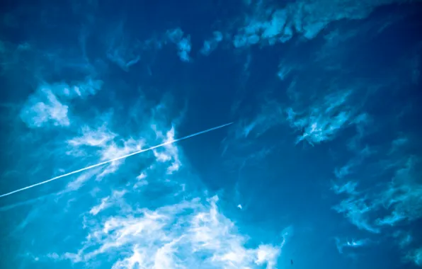 The sky, clouds, the plane, Airbus, Belarus, The village of Bezdezh