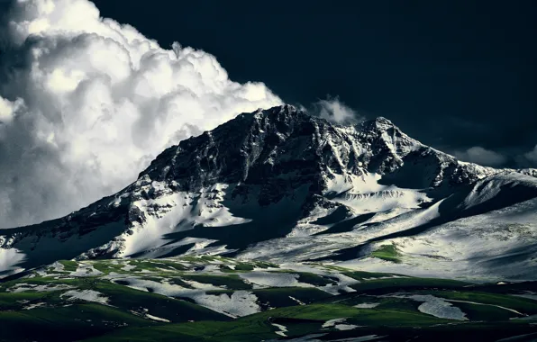 Clouds, mountains, Armenia, Ararat