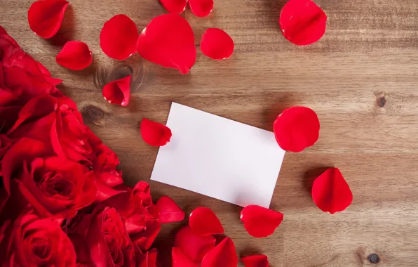 Red, roses, petals, red, rose, buds, wood, flowers