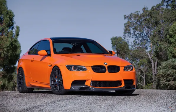 The sky, trees, orange, tuning, bmw, BMW, coupe, tuning