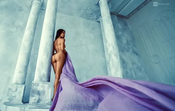 Ass, chest, pose, wall, model, naked, body, makeup