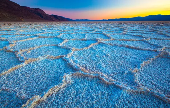 Picture sunrise, California, nature, USA, colors, desert, mountains, Death Valley