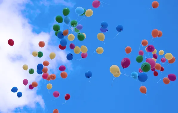 The SKY, FLIGHT.COLORFUL, AIR, BALLS