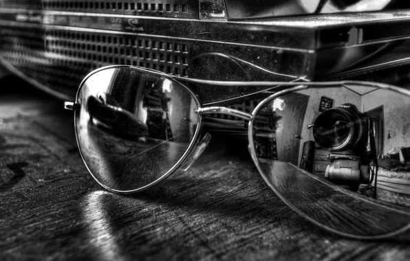 Reflection, room, glasses, the camera