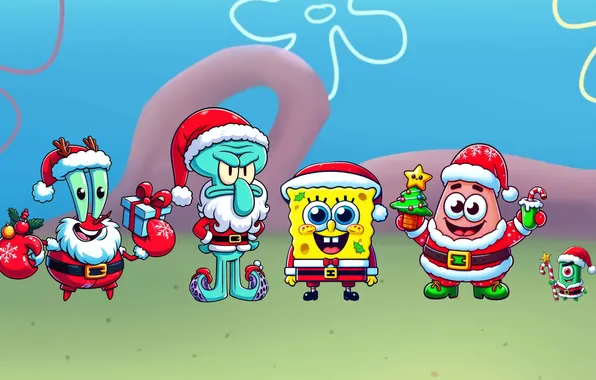 Positive, Christmas, Christmas, Patrick, Squidward, Holiday, By Patrick, Christmas with SpongeBob