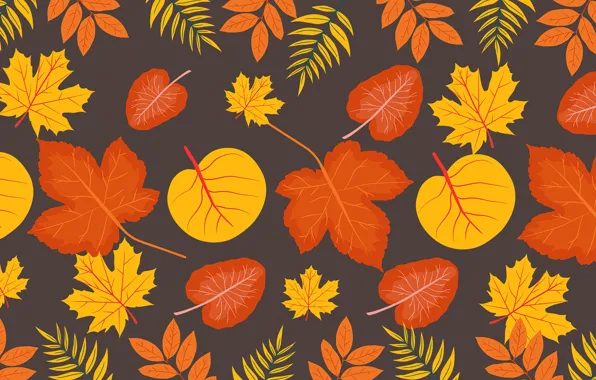 Autumn, leaves, background, pattern, foliage, texture, brown, ornament