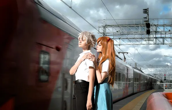 Sadness, station, train, pair, outfits, cosplay, images, tenletters