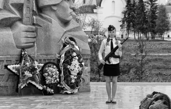 Victory day, Yaroslavl, monument, honor guard