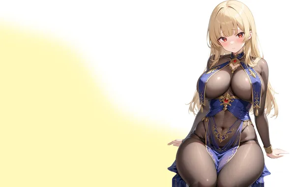 Girl, hot, sexy, boobs, anime, pretty, blonde, breasts