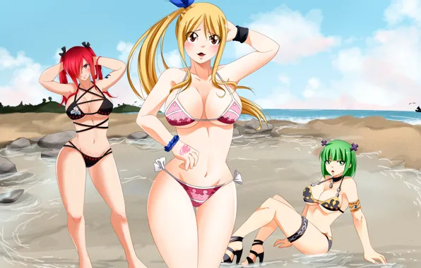 Game, boobs, big, breast, anime, Lucy, tatoo, tits