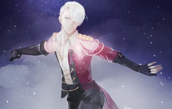 Sport, anime, art, guy, Yuri on Ice, Yuri on the ice, Viktor Nikiforov, Victor Nikiforov