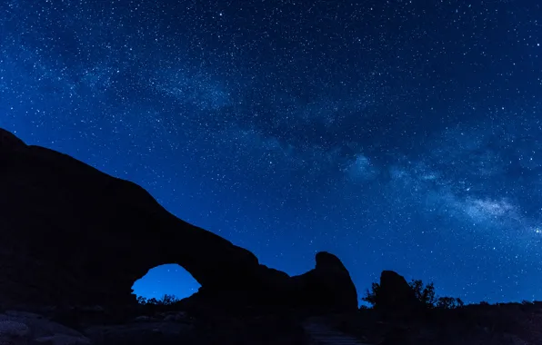 Stars, mountains, night, the milky way