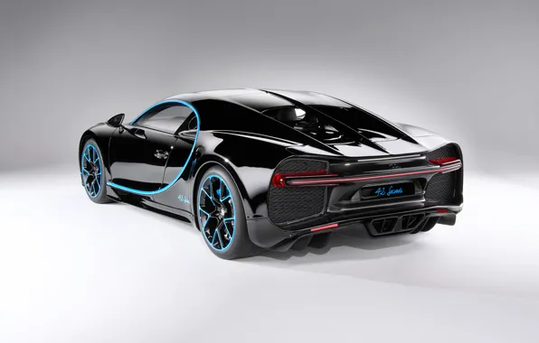Background, black, art, rear view, hypercar, Bugatti Chiron