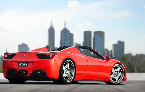 Picture tuning, car, Ferrari, red, ferrari 458 spider