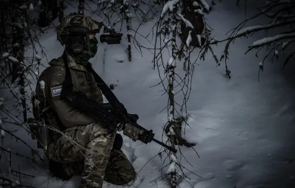 Winter, soldiers, equipment