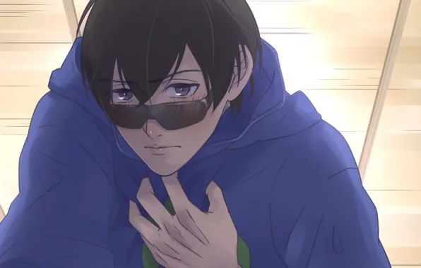 Look, anime, art, glasses, guy, Osomatsu-San, Karamatsu