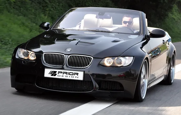Picture black, BMW, BMW, convertible, black, E93, Cabrio, Prior-Design