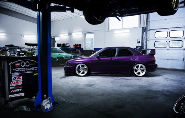 Audi, Subaru, Impreza, Purple, WRX STI, Side, Subaru Impreza WRX STI, Impreza WRX STI