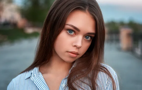 Look, girl, face, hair, portrait, Renat Fotov