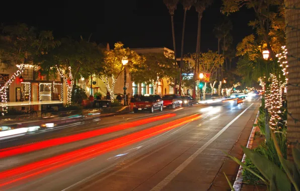 Picture city, the city, USA, Christmas, California, Santa Barbara