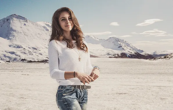 Girl, Nature, Model, Mountain, Snow, Beauty, Hair, Nice