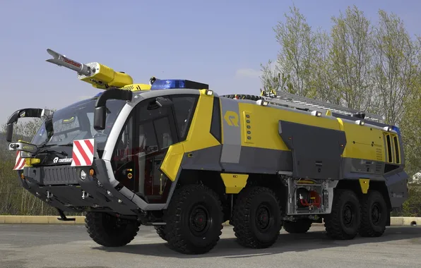 Picture yellow, grey, fire, panther, 8x8, fire truck, rescue, airfield vehicle