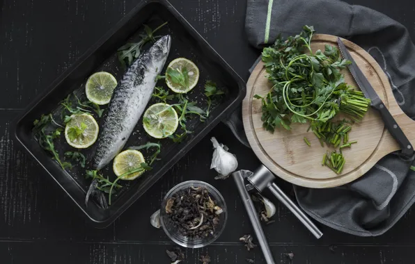 Greens, Lemon, Fish