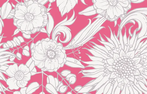 Flowers, background, texture, Flower, pattern, sunflower, Seamless