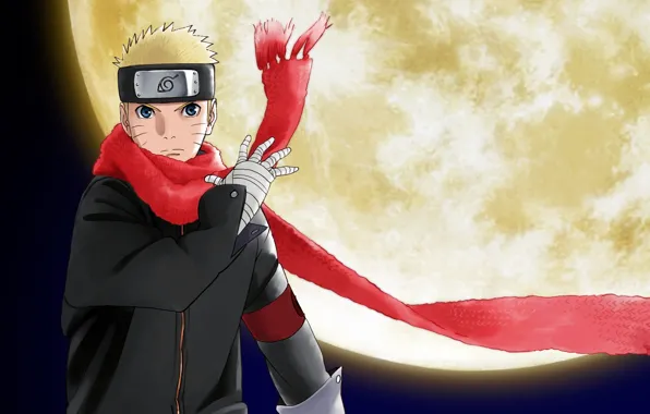 Picture Action, Moon, Red, Sky, Seven, Naruto, Art, Anime