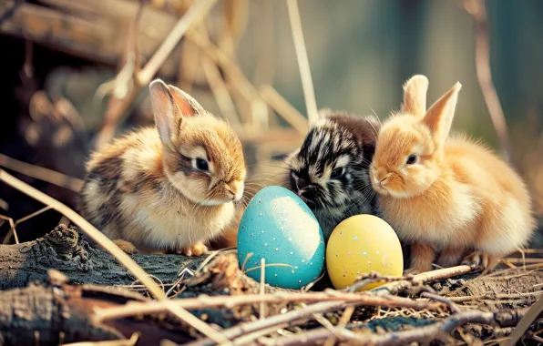 Holiday, eggs, spring, rabbit, Easter, rabbits, Bunny, painted