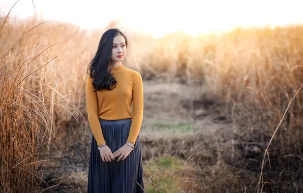 Picture field, background, beauty, Asian
