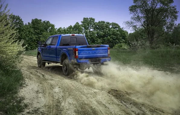 Picture blue, Ford, dust, pickup, Super Duty, F-250, Tremor, 2020