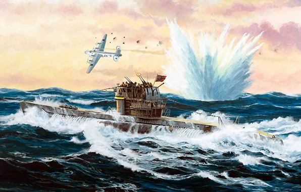Submarine, submarine, submarine, Navy, Kriegsmarine, Navy, Type VII-C/41