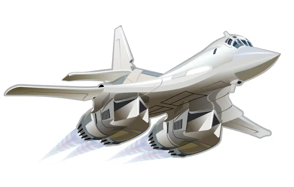 The plane, art, wallpaper, BBC, missile, The Tu-160, white Swan, Russia.