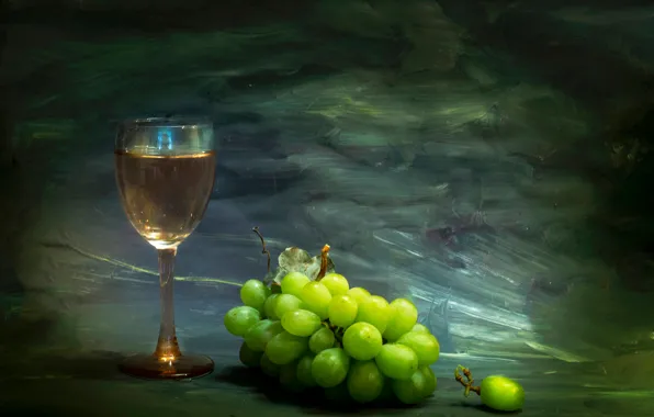 Paint, glass, grapes, strokes, Beyond the horizon