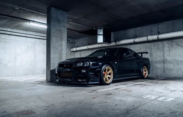 Picture GTR, Nissan, Classic, Black, R34, JDM, Sight, SkyLine