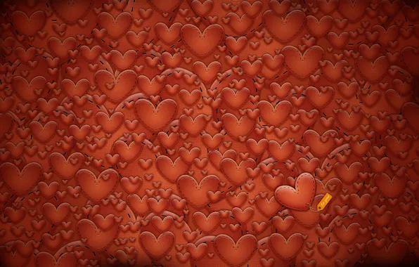 Red, hearts, texture, Valentine's day
