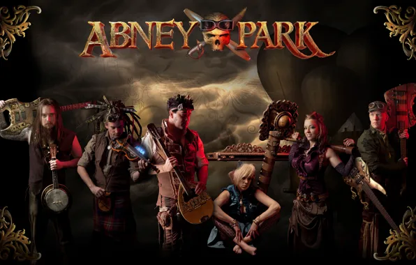 Picture steampunk, Abney Park, Jody Ellen, Josh Goering, industrial rock band, Kristina Erickson, Abney Park, Derek …