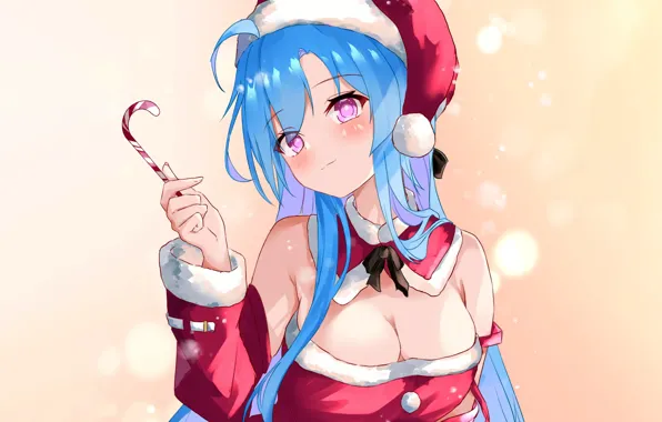 Girl, sexy, cleavage, blouse, long hair, boobs, anime, beautiful