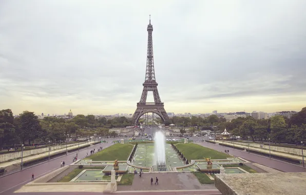 The city, people, Eiffel tower, Paris, France, paris