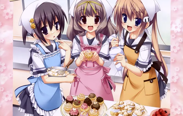 Joy, strawberry, sweets, solitaire, in the kitchen, apron, girlfriend, visual novel
