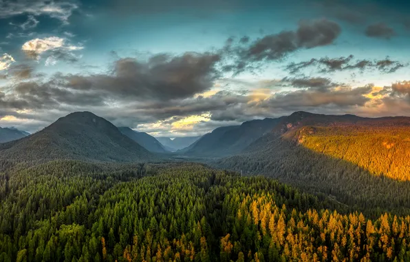Nature, Clouds, Mountains, Panorama, Canada, Landscape