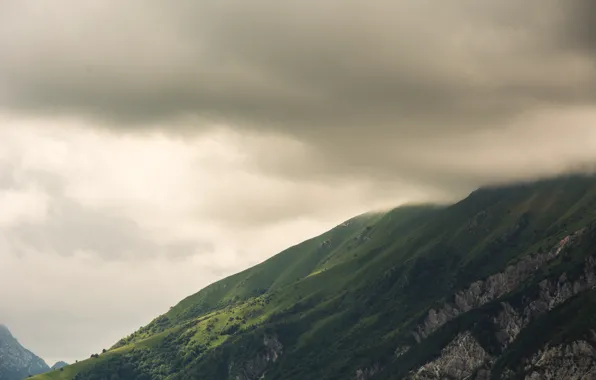 Picture the sky, clouds, hill, cloud