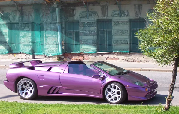 Auto, green, car, Lambo, vinyl, drives, fioletowy