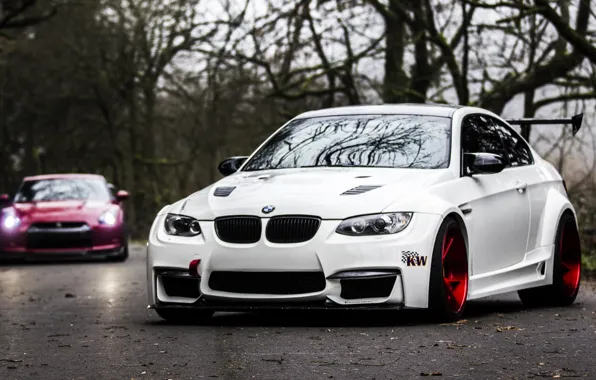 Picture Road, Autumn, BMW, Tuning, White, BMW, Drives, White