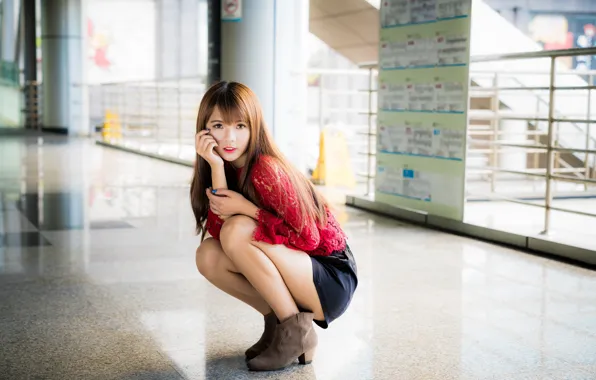 Picture look, girl, hair, brown hair, Asian, cutie