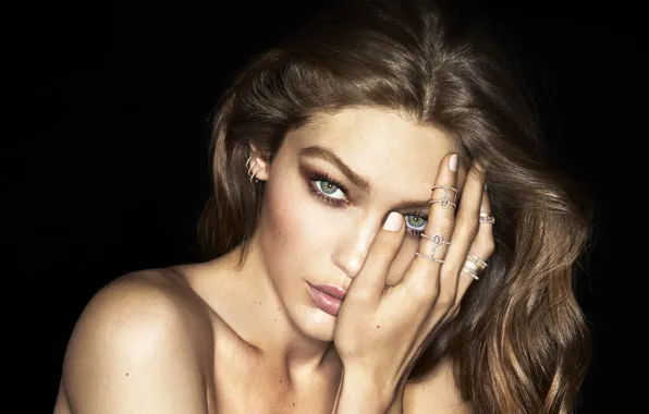 Picture look, decoration, close-up, face, model, hands, makeup, hairstyle